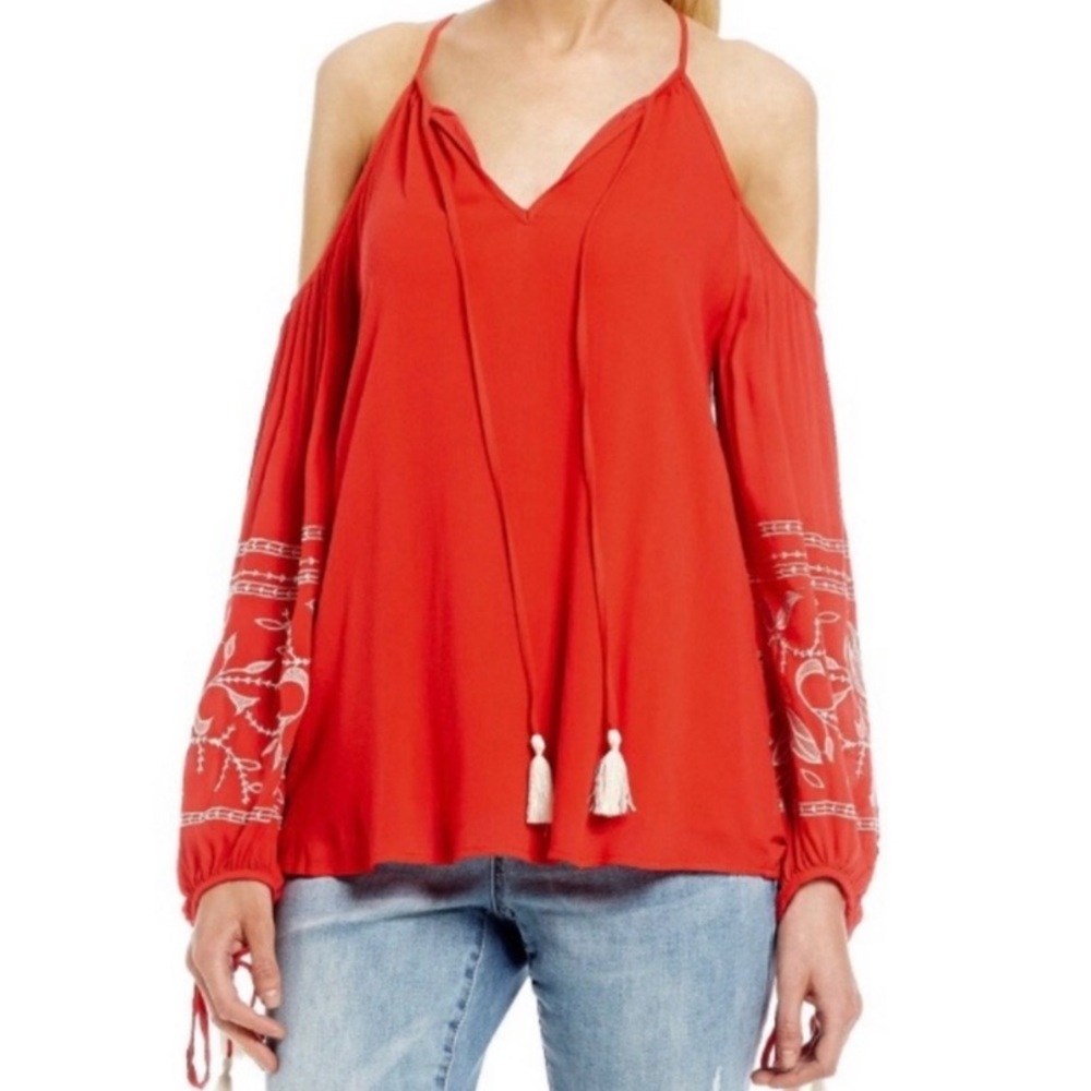 Boho Embroidered Peasant Top